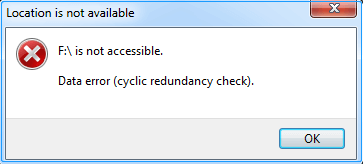 show the data error (cyclic redundancy check)