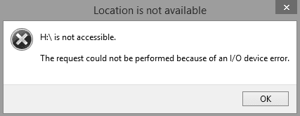 The request could not be performed because of an I/O device error