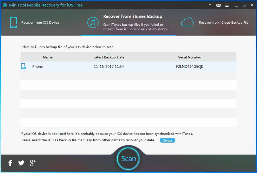 recover files from iTunes backup