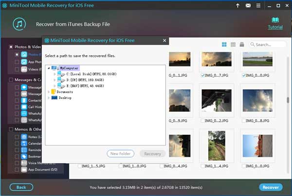 choose another path on your computer to save photos