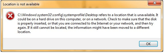 Windows system32 config system profile is unavailable