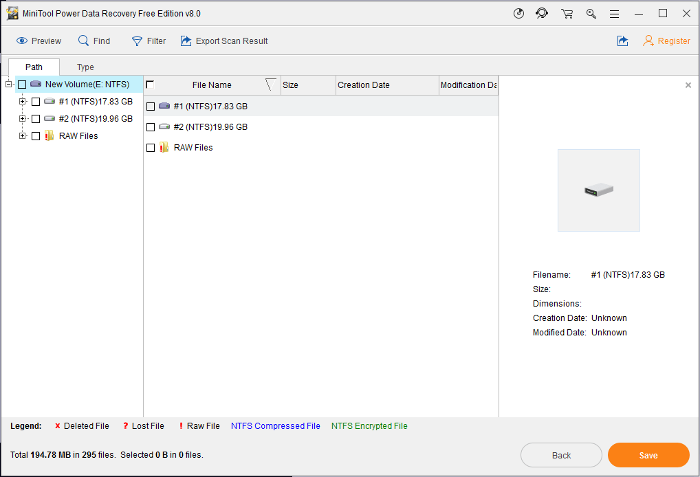 MiniTool Power Data Recovery has finished the drive scan