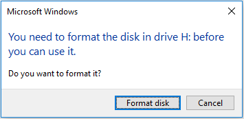 you need to format the disk