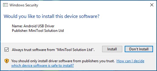 would you like to install the software