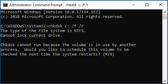 type the command to check the disk