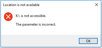 the parameter is incorrect