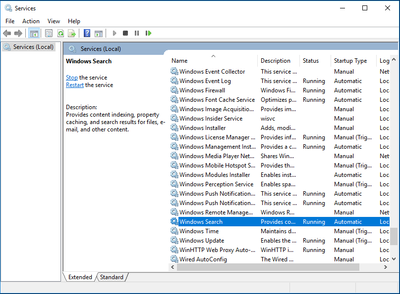 הפעל שירות עותק צל של צללים ושירות חיפוש Windows