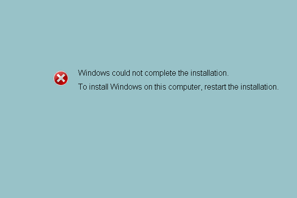 Windows could not complete the installation