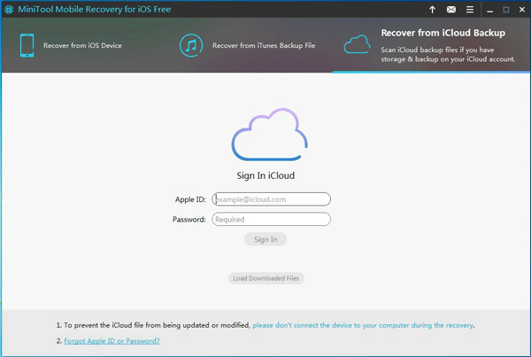 choose Recover from iCloud Backup File module