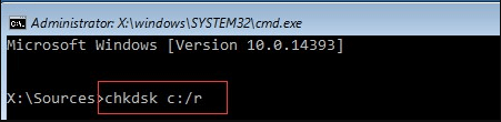 choose Command Prompt in WinRE