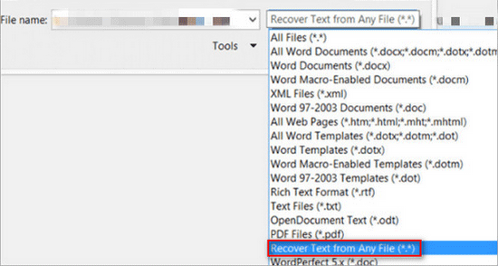 Recover Text from Any File