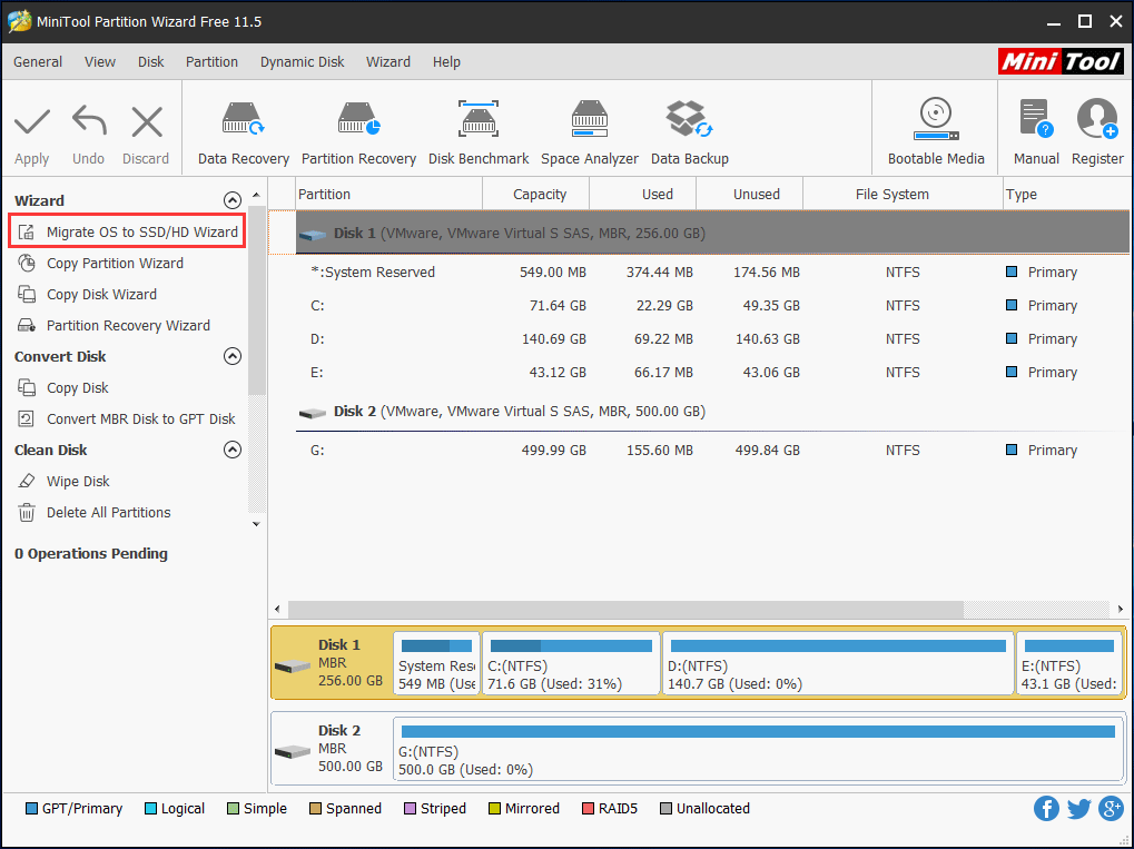 migrate OS from HDD to SSD
