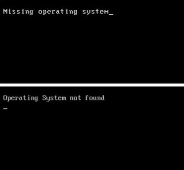 Missing operating system, operating system not found