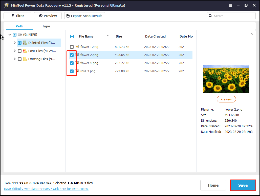 select all needed files and save them