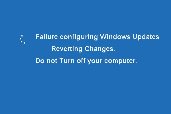 windows updates failure reverting changes