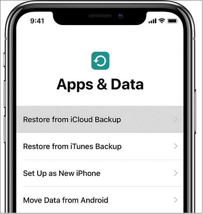 restore files from iCloud backup