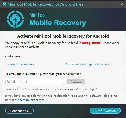 how to recover lost files from android minitool tab screenshot