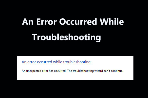 an error occurred while troubleshooting thumbnail