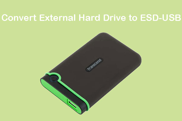 ecover files after converting external drive to ESD-USB