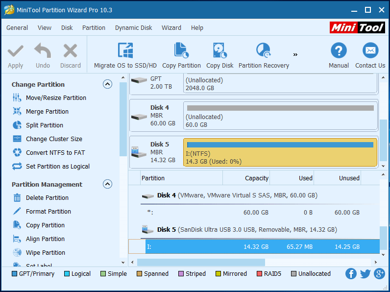 select the target partition