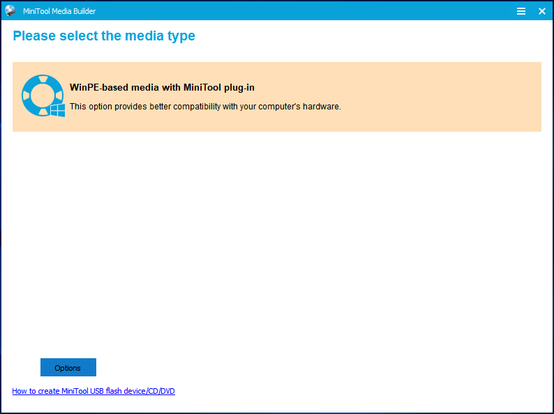 create a bootable disc or USB drive