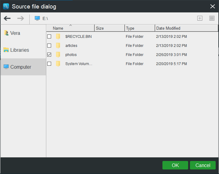 choose file sync source