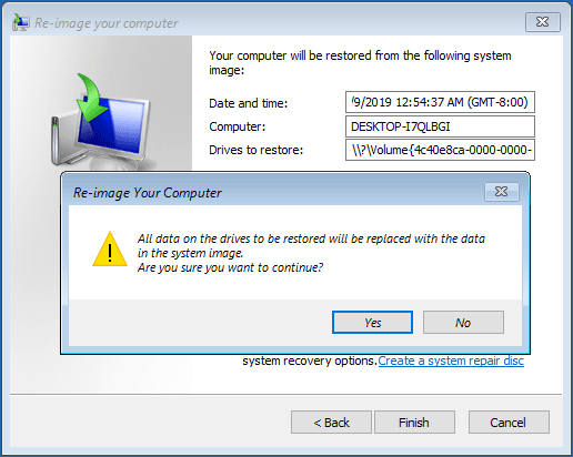a warning window for formatting may pop up