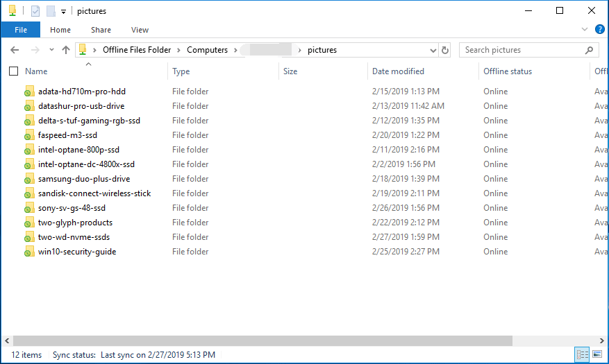 windows 10 sync folders to external drive