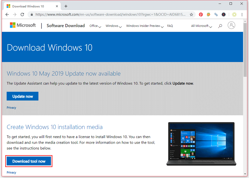 click Download tool now