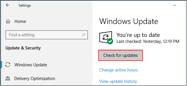 choose Check for updates 