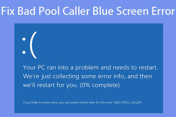 error bad_pool_caller win7