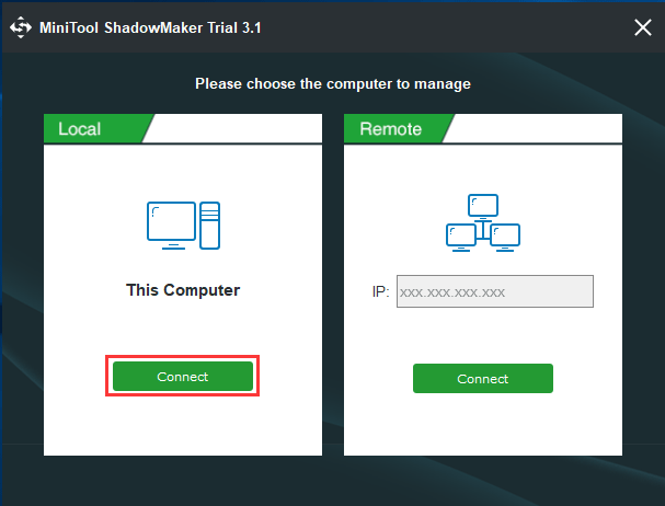 local backup of MiniTool ShadowMaker