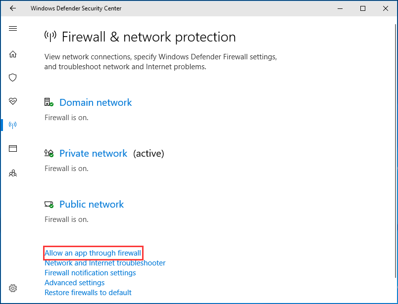 allow an app through firewall