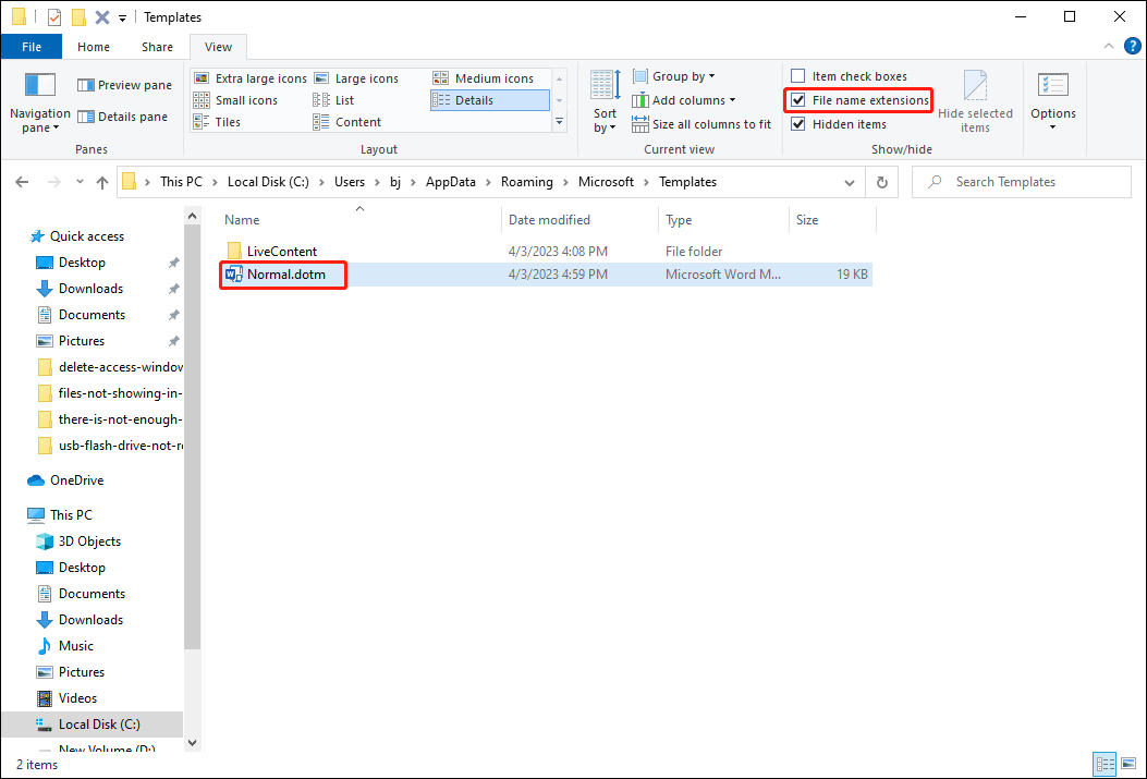 select an option from left pane