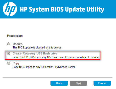 HP System BIOS Update Utility