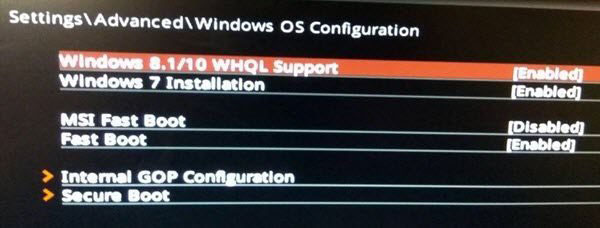 enable Windows 8.1/10 WHQL Support
