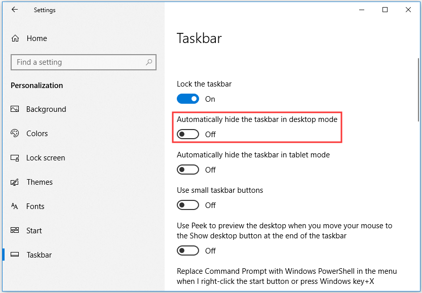 taskbar keeps popping up windows 10