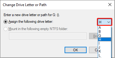 select a drive letter