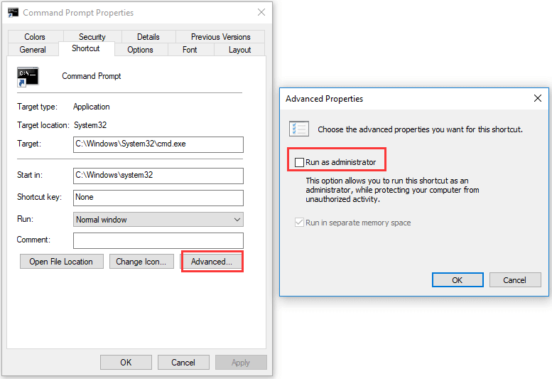 fix cannot run CMD as administrator windows 10