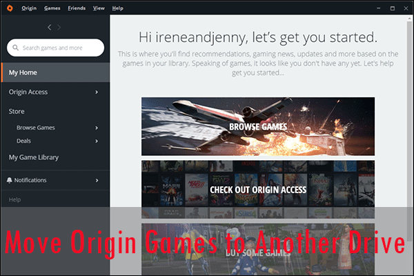 how to move Origin games to another drive