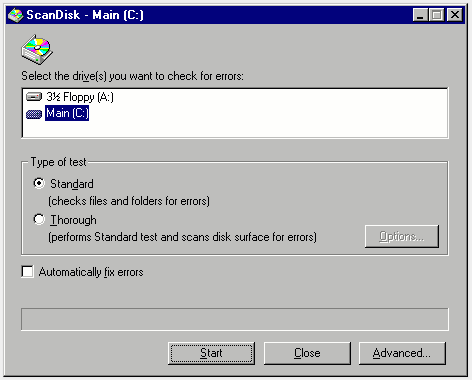 how to run ScanDisk