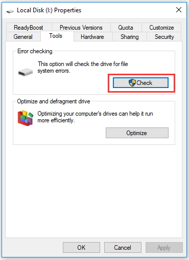 run Scandisk to check and fix disk errors