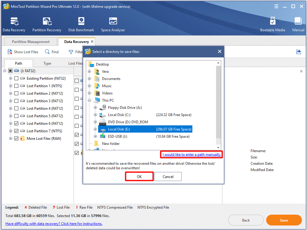 select a directory to save the files