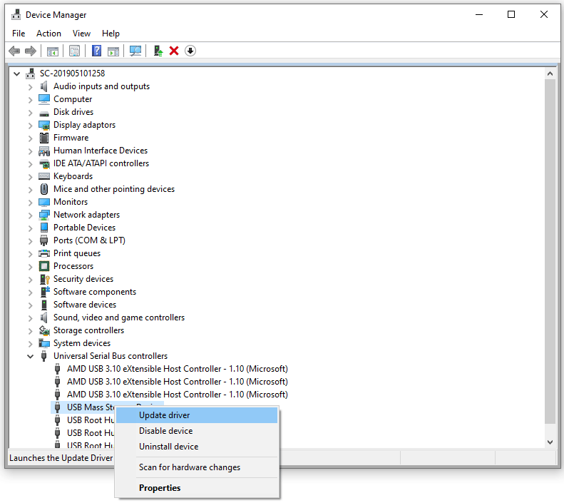 click Update driver