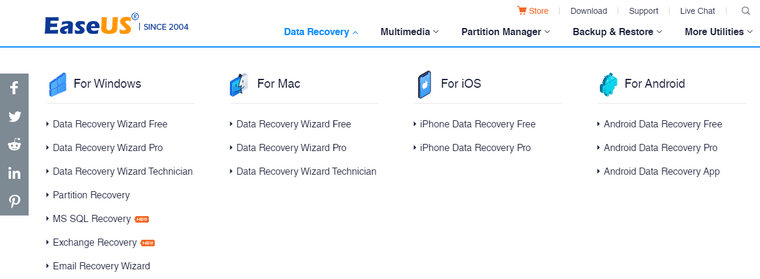 EaseUS Data Recovery Wizard versions