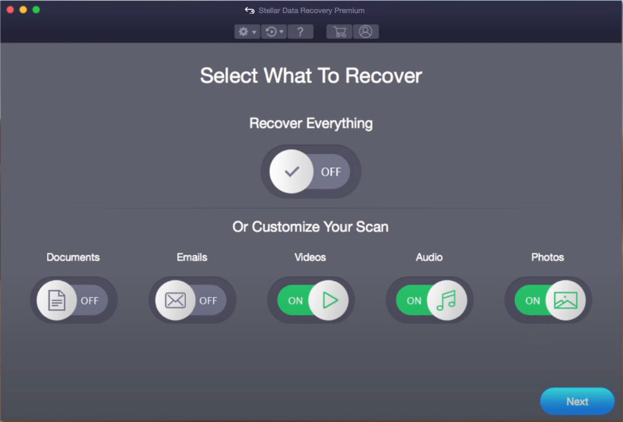 select what to recover