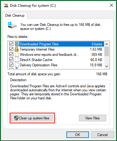Disk Cleanup for C Drive