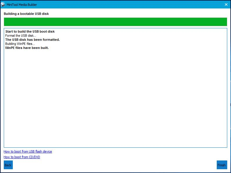 Creating Bootable USB Disk Process Finishes