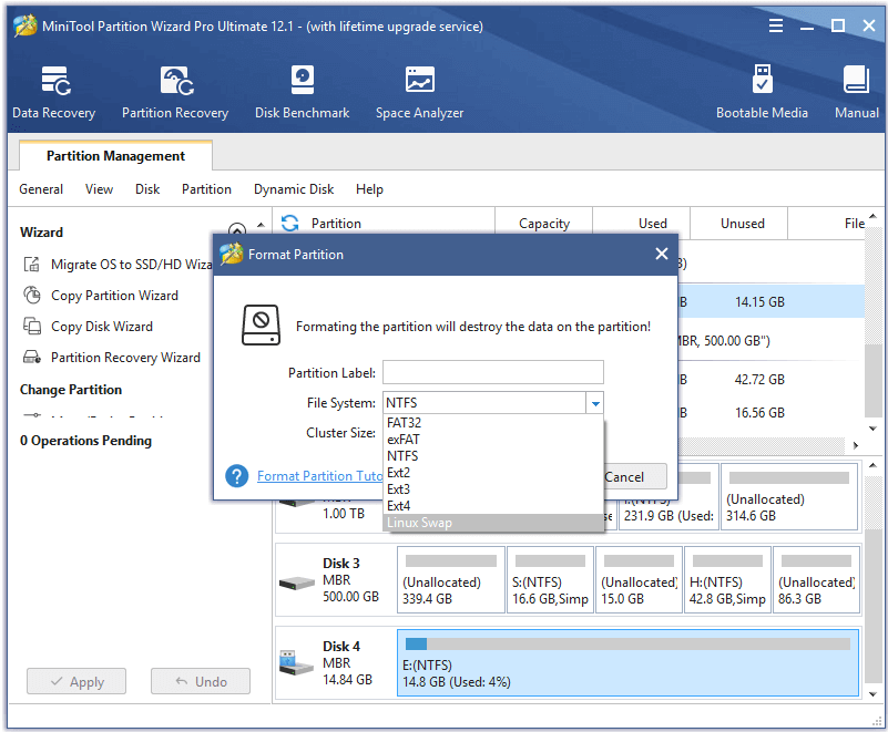 format USB with MiniTool Partition Wizard