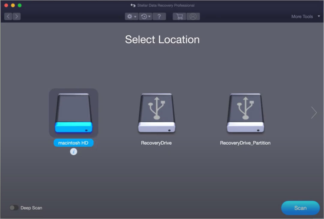 select a drive to scan